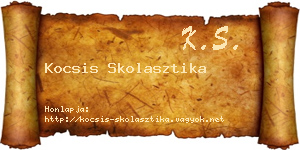 Kocsis Skolasztika névjegykártya